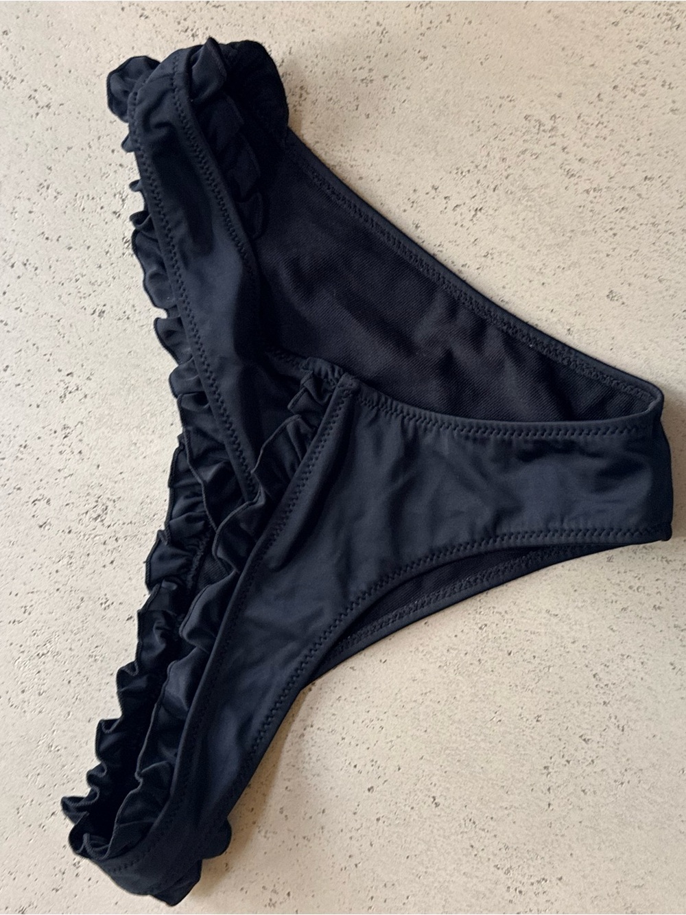Women’s Black Ruffle Bikini Bottoms